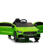 MERCEDES-BENZ Masinuta electrica pentru copii Mercedes Benz CLA45 Green 70W cu echipare Premium si licenta telecomanda oglinzi retrovizoare roti din spuma Eva si scaun din piele