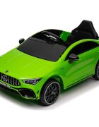 MERCEDES-BENZ Masinuta electrica pentru copii Mercedes Benz CLA45 Green 70W cu echipare Premium si licenta telecomanda oglinzi retrovizoare roti din spuma Eva si scaun din piele