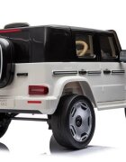 MERCEDES-BENZ Masinuta electrica pentru copii Mercedes Benz EQG White 110w cu echipare premiumacumulator 12V9Ahroti evascaun piele perforatatelecomanda 2.4Gdeschidere usilumini ledbaterie detasabilaoglinzi retrovizoare cu lumini