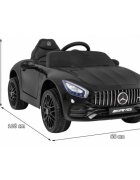 MERCEDES-BENZ Masinuta electrica pentru copii Mercedes Benz GT negru 70W cu telecomanda panou audio scaun piele centura siguranta roti Eva si descchidere usi