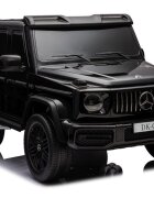 MERCEDES-BENZ Masinuta electrica pentru copii Mercedes G63 XXL 4x4 Black cu echipare Premium 220W si licenta sunete si lumini scaun piele panou audio 2 locuri si roti din spuma Eva