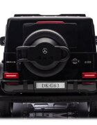 MERCEDES-BENZ Masinuta electrica pentru copii Mercedes G63 XXL 4x4 Black cu echipare Premium 220W si licenta sunete si lumini scaun piele panou audio 2 locuri si roti din spuma Eva