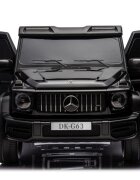 MERCEDES-BENZ Masinuta electrica pentru copii Mercedes G63 XXL 4x4 Black cu echipare Premium 220W si licenta sunete si lumini scaun piele panou audio 2 locuri si roti din spuma Eva