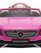 MERCEDES-BENZ Masinuta electrica pentru copii Mercedes Maybach S650 Pink 12V4.5Ahechipare premium si licenta2 motoareroti EVAscaun pieleusi cu deschiderepornire la cheieunitate audio cu muzicalumini LEDsistem trollersuspensii