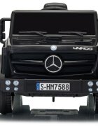 MERCEDES-BENZ Masinuta electrica pentru copii Mercedes Unimog HM7588 6V4Ah Black cu telecomanda 2.4G roti EVA 2 motoare 45W bluetooth port USB slot Micro SD MP3 si faruri LED 90 x 53 x 50 cm