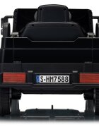 MERCEDES-BENZ Masinuta electrica pentru copii Mercedes Unimog HM7588 6V4Ah Black cu telecomanda 2.4G roti EVA 2 motoare 45W bluetooth port USB slot Micro SD MP3 si faruri LED 90 x 53 x 50 cm