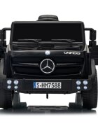 MERCEDES-BENZ Masinuta electrica pentru copii Mercedes Unimog HM7588 6V4Ah Black cu telecomanda 2.4G roti EVA 2 motoare 45W bluetooth port USB slot Micro SD MP3 si faruri LED 90 x 53 x 50 cm