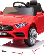 MERCEDES-BENZ Masinuta electrica pentru copii Nichiduta Mercedes CLS350 Red 12V 60Wtelecomandaunitate audio cu display si slot card usi cu deschiderefaruri led