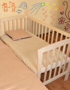 MESTEREL Patut din lemn pentru bebelusi Mos Ene Junior Natur atasabil atasa la patul parintilor cu o laterala detasabila transformabil in pat junior suport de saltea reglabil pe 3 nivele adaptabil la inaltimea patului parintilor