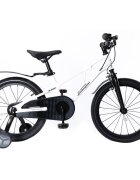 Mesuca Bicicleta copii Lamborghini cadru magneziu alba 16 inch potrivita pentru copii cu inaltimi intre 105-135 cm scaun reglabil de la 54-59 cm roti pneumaticepedale antiderapabile frane pe ghidon