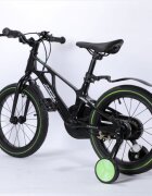 Mesuca Bicicleta copii Lamborghini cadru magneziu neagra 14 inch scaun reglabil de la 50 la 55 cm potrivita pentru copii cu inaltimi intre 95-120 cm frane pe ghidon pedale antiderapabile roti pneumatice cu jenti din aluminiu