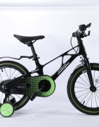 Mesuca Bicicleta copii Lamborghini cadru magneziu neagra 14 inch scaun reglabil de la 50 la 55 cm potrivita pentru copii cu inaltimi intre 95-120 cm frane pe ghidon pedale antiderapabile roti pneumatice cu jenti din aluminiu