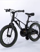 Mesuca Bicicleta copii Lamborghini cadru magneziu neagra 14 inch scaun reglabil de la 50 la 55 cm potrivita pentru copii cu inaltimi intre 95-120 cm frane pe ghidon pedale antiderapabile roti pneumatice cu jenti din aluminiu