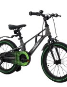 Mesuca Bicicleta copii Lamborghini cadru magneziu neagra 14 inch scaun reglabil de la 50 la 55 cm potrivita pentru copii cu inaltimi intre 95-120 cm frane pe ghidon pedale antiderapabile roti pneumatice cu jenti din aluminiu