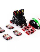 Mesuca Role Ferrari reglabile masura 29-32 culoare neagra cu set protectie si casca