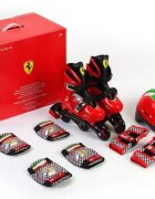 Mesuca Role Ferrari reglabile masura 29-32 culoare rosie cu set protectie si casca
