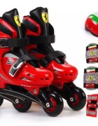 Mesuca Role Ferrari reglabile masura 29-32 culoare rosie cu set protectie si casca