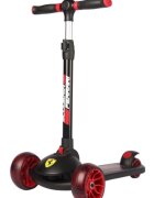Mesuca Trotineta Ferrari Twist neagra pliabila cu scaun cadru din aluminiu ghidon reglabil roti cu Led greutate admisa 50 kg 3-10 ani