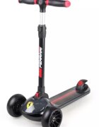 Mesuca Trotineta Ferrari Twist neagra pliabila cu scaun cadru din aluminiu ghidon reglabil roti cu Led greutate admisa 50 kg 3-10 ani