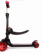 Mesuca Trotineta Ferrari Twist neagra pliabila cu scaun cadru din aluminiu ghidon reglabil roti cu Led greutate admisa 50 kg 3-10 ani