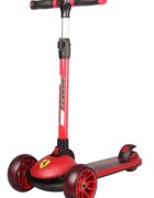 Mesuca Trotineta Ferrari Twist rosie pliabila cu scaun cadru din aluminiu ghidon reglabil roti cu Led greutate admisa 50 kg 3-10 ani