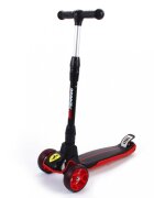 Mesuca Trotineta pliabila cu 3 roti Ferrari Neagra ghidon reglabil cadru din aluminiu platforma antialunecare roti Led greutate admisa 50 kg