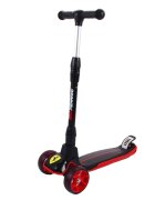 Mesuca Trotineta pliabila cu 3 roti Ferrari Neagra ghidon reglabil cadru din aluminiu platforma antialunecare roti Led greutate admisa 50 kg