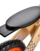 Meteor Bicicleta copii fara pedale din lemn Joy Ride Balance Orange 12 inch scaun reglabil pe inaltime 34-38 cm roti EVA clopotel gentuta accesorii ghidon cu posibilitate de blocare