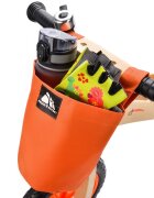 Meteor Bicicleta copii fara pedale din lemn Joy Ride Balance Orange 12 inch scaun reglabil pe inaltime 34-38 cm roti EVA clopotel gentuta accesorii ghidon cu posibilitate de blocare