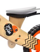 Meteor Bicicleta copii fara pedale din lemn Joy Ride Balance Orange 12 inch scaun reglabil pe inaltime 34-38 cm roti EVA clopotel gentuta accesorii ghidon cu posibilitate de blocare