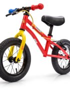 Meteor Bicicleta copii fara pedale Fireman 12 inch scaun si ghidon reglabile pe inaltime manere antiderapante frana pe spate roti gonflabile mari greutate maxima utilizator 30 kg