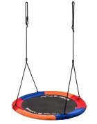 Meteor Leagan rotund pentru copii tip cuib de barza suspendat cadrul din metal tesatura Oxford 600D BlueRedOrange 110cm