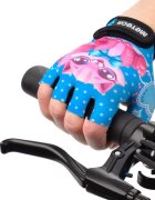 Meteor Manusi de ciclism pentru copii cu piele ecologica si insertii din spuma inchidere velcro masura S lungime manusa 11.2 cm Kitty