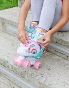 Meteor Patine cu rotile pentru copii Rainbow cu cizma reglabila pe 3 dimensiuni doua perechi de roti cu LED dispuse paralel cu frana frontala si rulmenti ABEC-7 masura M 34-37