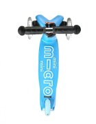 MICRO Trotineta Mini2go Deluxe Blue cu 3 roti scaunel spatiu depozitare ghidon telescopic roti din silicon greutate admisa 50 kg