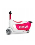MICRO Trotineta X BMW Kids WhiteRaspberry cu ghidon reglabil roti din silicon greutate 1.99 kg sustine 50 kg