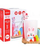 Mideer Suport pentru periuta de dinti cu clepsidra 3 min Baby Tina roz