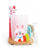Mideer Suport pentru periuta de dinti cu clepsidra 3 min Baby Tina roz