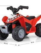 Milly Mally Atv electric pentru copii Honda Red 30W 18-36 luni cu licenta sunete si lumini