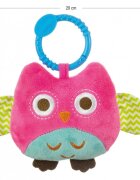 Milly Mally Jucarie din plus pentru agatat cu clopotel Happy Owl Pink