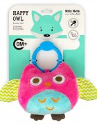 Milly Mally Jucarie din plus pentru agatat cu clopotel Happy Owl Pink