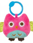 Milly Mally Jucarie din plus pentru agatat cu clopotel Happy Owl Pink