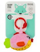 Milly Mally Jucarie din plus pentru agatat fosnaie si vibreaza Baby Fish Pink