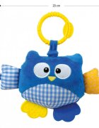 Milly Mally Jucarie din plus pentru agatat fosnaie si vibreaza Cutie Owl Blue