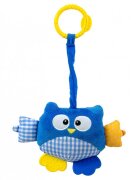 Milly Mally Jucarie din plus pentru agatat fosnaie si vibreaza Cutie Owl Blue