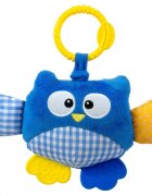 Milly Mally Jucarie din plus pentru agatat fosnaie si vibreaza Cutie Owl Blue