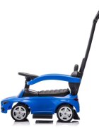 Milly Mally Masinuta copii fara pedale 3 in 1 Mercedes C-Class Deluxe Blue roti din cauciuc scaun din piele ecologica volan echipat cu sunete realiste suport pentru picioare bara de protectie 12-36 luni