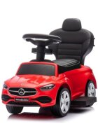 Milly Mally Masinuta copii fara pedale 3 in 1 Mercedes C-Class Deluxe Red roti din cauciuc scaun din piele ecologica volan echipat cu sunete realiste suport pentru picioare bara de protectie 12-36 luni