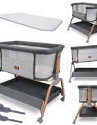 Milly Mally Patut atasabil co-sleeping Nino Gri 2 in 1 inaltime reglabila in 6 trepte