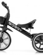 Milly Mally Tricicleta pentru copii Bobby Black cu cadru robust din otel roti Eva +24 luni